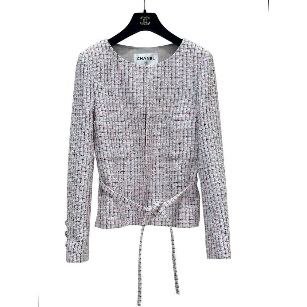 Chanel 14C Pink Tweed Jacket Sz 38